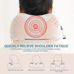 Oreiller de massage du cou SPA, pétrissage profond, vibration, oreiller de voyage portable pour soulager les douleurs musculaires, oreiller de voyage intelligent - Product Image 4