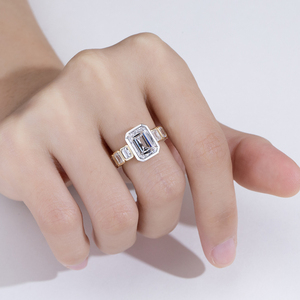 Anillo de diamantes cultivados en laboratorio de oro amarillo de 18 quilates Messi Jewelry MSR-2020 para mujer - Product Image 4