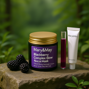 Masque facial éclatant à la mûre Mary&May 125g Formule K-Beauty Tous types de peau Soin quotidien de la peau - Product Image 3
