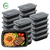 Duurzame wegwerp lunchbox van PP plastic met één compartiment, 38oz, magnetronbestendig, inclusief deksel