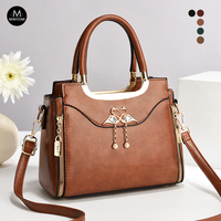 Tas Selempang Wanita Desainer Warna Solid, Tas Jinjing Portabel PU Custom MOQ Rendah, Tas Bisnis Harian