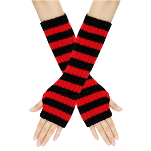 <span class=keywords><strong>Gants</strong></span> en acrylique <span class=keywords><strong>mi</strong></span>-<span class=keywords><strong>longs</strong></span> sans doigts pour femmes 30 longues rayures colorées à la mode nouveau Style automne hiver chaleur - Product Image 3