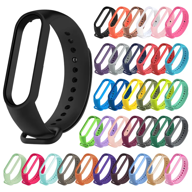 Single Color Silicone Soft TPU Watch Strap Smart Wrist Band Waterproof Watchband Replacement For xiao mi Band 6 Strap