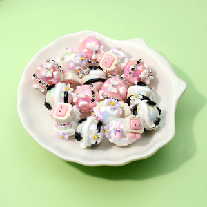 Cuentas de Resina con Forma de Flor, Lazo de Diamantes, Diseño de Dibujos Animados, Plástico, Estilo Bubblegum, Lucite, Pintadas a Mano, Coloridas, para Hacer Pulseras y Collares - Product Image 3