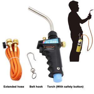 หัวเชื่อมแก๊ส Mapp Torch สายยาว 3 เมตร หัวงอ ปุ่มสวิตช์เดี่ยว จุดติดด้วยระบบ Piezo ใช้แก๊สเหลว - Product Image 5