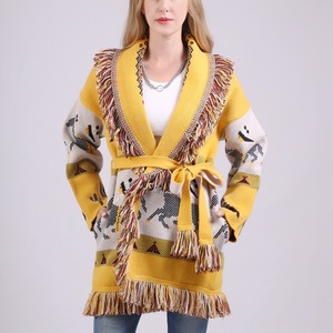 Cappotti Cardigan in lana Vintage 2025 personalizzato taglie forti <span class=keywords><strong>Casual</strong></span> <span class=keywords><strong>Casual</strong></span> con scollo a V stile <span class=keywords><strong>invernale</strong></span> ricamato in maglia - Product Image 1