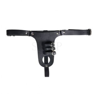 Kostenlose individuelle Schachtel  Herren Penisunterwäsche Rückhalte Keuschheitskäfig Ledegürtel BDSM Fesselung Bdsm Produkte für Erwachsene Spielzeug - Product Image 3