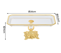 Plateau à fruits en verre gravé de luxe moderne avec support sur pied haut pour fruits secs, gâteaux et collations