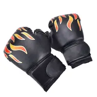 Черные детские боксерские перчатки, профессиональные тренировочные боксерские перчатки с огнеупорной сеткой, дышащие спортивные боксерские перчатки, 1 пара