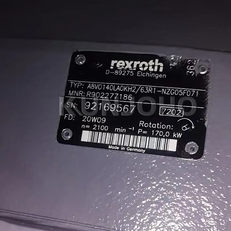 A8VO Serie A8VO55 A8VO80 A8VO107 A8VO140 A8VO200 A8VO140LA1KH3/63R1-NZG05K070 Bomba de pistón hidráulica con Rexroth