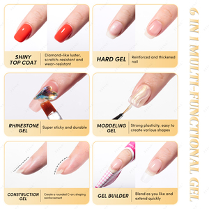 JTING Gel Multifunción 6 en 1, Capa Superior Brillante, Gel Constructor con Varios Efectos, Gel Modelador, Gel Nivelador, Esmalte de Uñas - Product Image 4