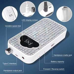 Perceuse <span class=keywords><strong>à</strong></span> ongles électrique professionnelle 45000 tr/min, rechargeable, portable, lime <span class=keywords><strong>à</strong></span> ongles électrique pour le polissage des ongles en gel, outil de salon - Product Image 3