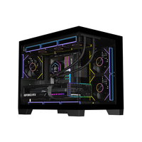 AntarcChill FactoryBlack MTAX Mid Tower Computer Pc Case Tempered Glass Desktop Gaming Cases & Towers Support Liquid Cooler