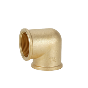 Codo de latón para tubería, 1 1/4 pulgadas, rosca NPT hembra, para suministro de agua, resistente a la corrosión, fundido pulido - Product Image 1