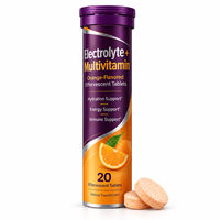 Comprimés de boisson électrolytique multivitaminée saveur orange avec 1000 mg de vitamine C, zinc, potassium et magnésium