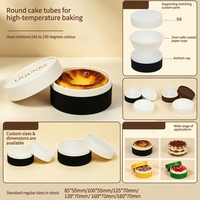 Boîte d'emballage de gâteau de luxe personnalisée en papier rond de qualité alimentaire, en stock, avec gobelet doublé 85*55mm