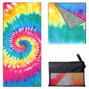 Custom Design Lightweight Microfiber Recycled Swim Pool With Logo Waffle Weave Beach Towel - Product Image 1