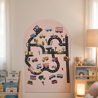 Autocollant mural magnétique Uni-Felt en forme d'arche, amovible, décoration de chambre d'enfant, autocollant mural imprimé sur mesure