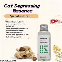 53ML Format d'essai Marque privée Essence dégraissante pour chat Dégraissant professionnel pré-lavage pour la queue et le menton gras des chats Soins pour animaux de compagnie