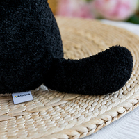 Peluche amusante chat noir à grande bouche, jouet créatif en peluche douce, vente en gros, cadeau pour boutique de détail et de revente