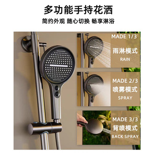 Juego de ducha con cabezal de lluvia ajustable en altura, con rejilla de malla y rociador superior, para proyectos hoteleros - Product Image 4