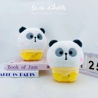 Boneka Panda Lucu 8 Inci dengan Pot Bunga, Dapat Dikustomisasi ODM, Boneka Hewan Super Lembut Isi Kapas PP, Mainan Penghilang Stres untuk Ulang Tahun