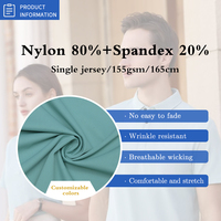 Poly élasthanne simple face tissu tricoté trame poisson échelle Point 80% Nylon 20% Spandex tissu adapté pour T-Shirt décontracté