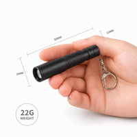 Mini lampe torche LED 70LM, zoomable, porte-clés, en aluminium, batterie AAA, lampe de poche, porte-clés pour le camping et les situations d'urgence