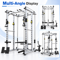 Station d'entraînement multifonctionnelle en aluminium pour la maison : Rack de musculation, Machine à croisement de câbles, Lat Pulldown, Support de Squat