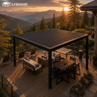 Premium Anpassbare Aluminium-Pergola mit Lamellendach, Wasserdichter Bioklimatischer Unterstand für Hochwertige Gärten und Balkone