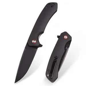 Simple Style Black <strong>Titanium</strong> Plated D2 Steel Blade Folding Pocket Knife Outdoor Camping Survival Defense Tool - Product Image 1