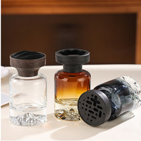 Bouteilles en verre transparentes de luxe de 120 ml pour diffuseur de parfum d'ambiance avec bouchon, pour huiles essentielles et désodorisants