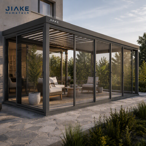 <span class=keywords><strong>Pergola</strong></span> à lames orientables en aluminium avec portes coulissantes en verre et moustiquaires pour véranda extérieure et jardin d'<span class=keywords><strong>hiver</strong></span> - Product Image 1