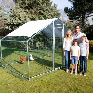 2x3x2m Grand poulailler <span class=keywords><strong>de</strong></span> plain-pied avec cages pour animaux pour poulets Clôture <span class=keywords><strong>de</strong></span> course - Product Image 1