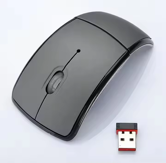 Hot Sale Folding Mini Wireless USB Optical Gaming Mouse Arc 2.4G Rechargeable Ergonomic in Stock for Employee Benefits Gifts