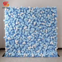Mur de fleurs artificielles en soie lavande violette, design enroulable, tissu élégant et lisse, 8 pieds sur 8 pieds
