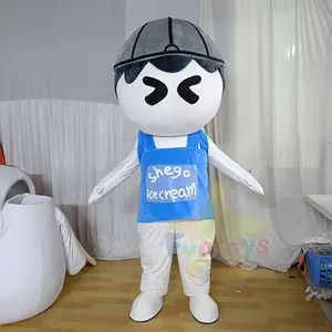 Funtoys di buona qualità personalizzato peluche ragazzo che trasporta gelato costume da mascotte in vendita