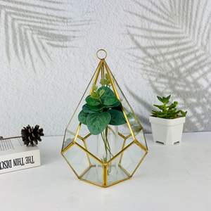 Gelas Terrarium Geometris Emas Tidak Beraturan Grosir untuk Pot Tanaman Sukulen Meja - Product Image 3