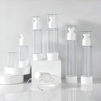 Botol Plastik PP Mini Travel Set Vacuum Dispensing untuk Semprotan/Lotion, Pompa Kosmetik Kosong, Portable, Perawatan Kulit, Tutup Ulir