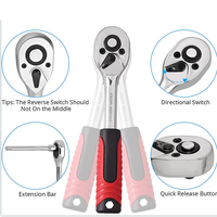 Juego de Herramientas de Reparación Automotriz OEM de 46 Piezas, Juego de Llaves de Trinquete y Vasos de Acero Aleado, Kit Combinado Completo y Duradero para Taller