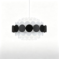 Lampe suspendue multi-niveaux en forme d'écaillage de poisson, disques colorés en forme de coquille Saint-Jacques, rouge, vert, noir, LED, hauteur réglable pour salle à manger