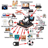 Presse à Chaud Combinée 15-en-1 38cm (12x15 Pouces) à Rotation 360 Degrés pour Personnalisation de Vêtements, Tasses, Casquettes, Assiettes, Ballons – Outil d'Impression par Sublimation