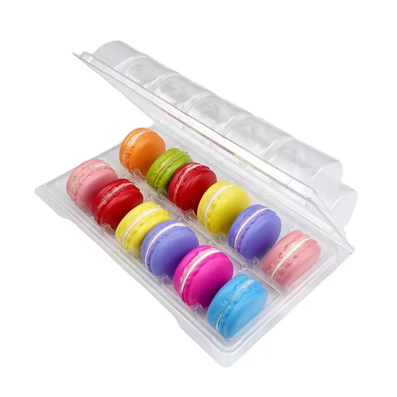 Plateau Blister en plastique PET transparent 12 Macarons boîte d'affichage à clapet