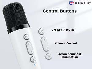 ETISTAR ODM 30K <span class=keywords><strong>Mini</strong></span> Altavoz Portátil para Karaoke 5.3 con Iluminación LED RGB, Micrófono Inalámbrico y Batería de 1000-2000mAh - Product Image 2