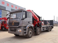 Camion à lit plat Shacman 25 tonnes avec grue