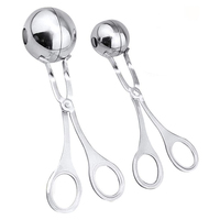 Kingwise Alat Dapur 304 Stainless Steel Sendok Bakso DIY Klip Bakso Sendok Penjepit Bola Ikan Pembuat Bakso