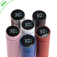 Botella de Agua de Doble Pared de 500 ml, Botella de Agua Inteligente de Acero Inoxidable con Aislamiento al Vacío y Pantalla LED de Temperatura