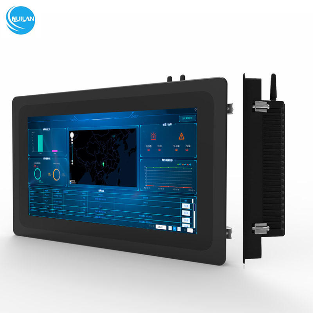 18.5" True Flat Widescreen Fanless Industrial All-in-One Touch Panel PC, Wall Mount Embedded, Aluminum Alloy Housing