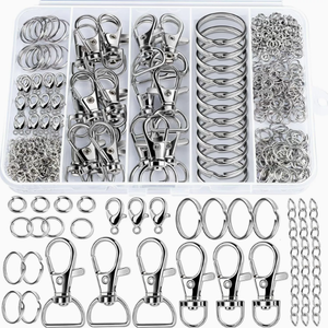 Set de 524 Piezas para Hacer Llaveros DIY: Ganchos, Cierres de Langosta, Anillas y Argollas para Llaveros - Product Image 1