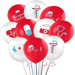 Decoração de festa de enfermeira, dia da enfermeira, festa, balões, decoração de festa, pode 12 grades, enfermeira, rn, presente
